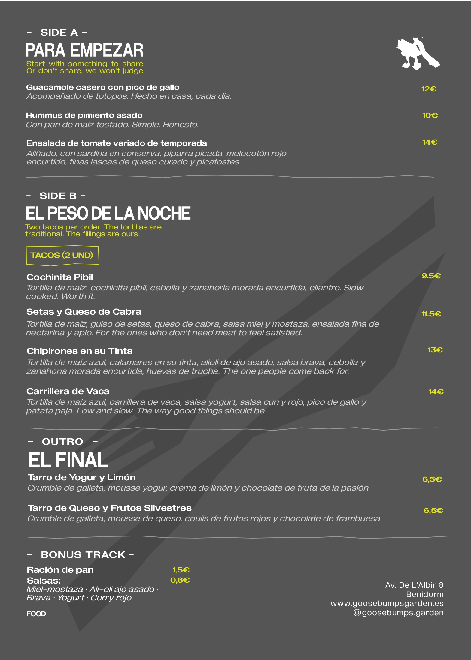 Food menu