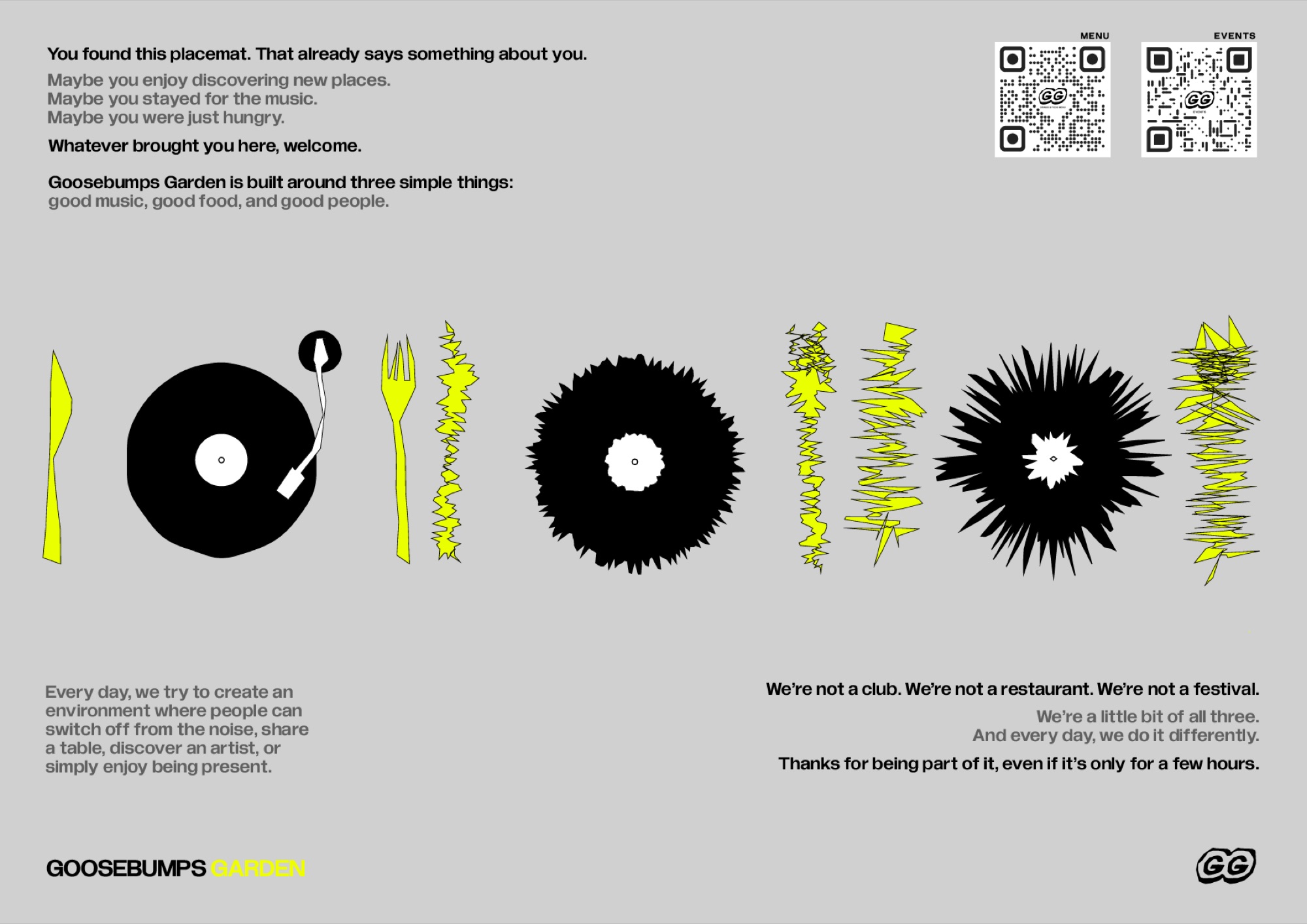 Table placemat — English